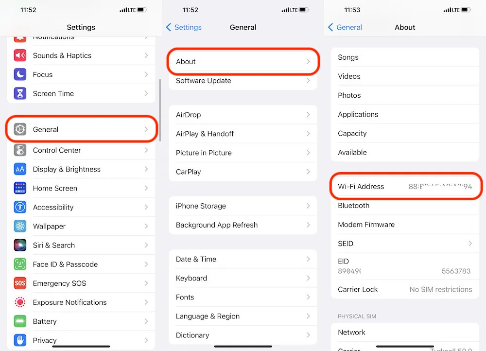 How to find the MAC address on your iPad